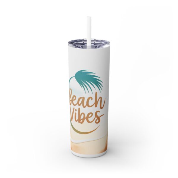 Beach Vibes Skinny Tumbler with Straw - 20oz - Image 2