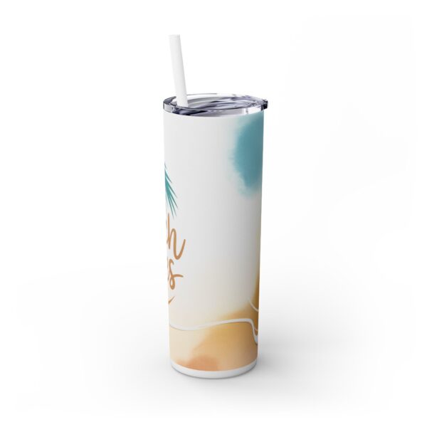 Beach Vibes Skinny Tumbler with Straw - 20oz - Image 5