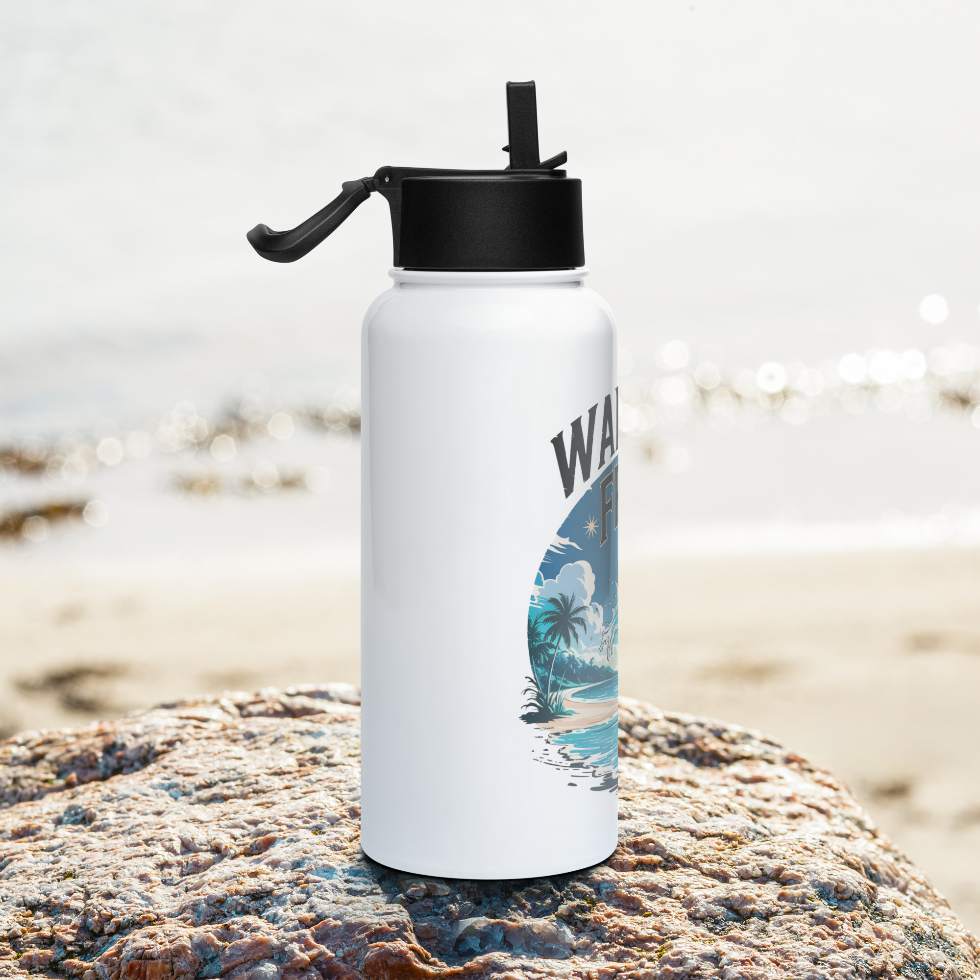 Stainless steel water bottle with a straw lid - Image 2